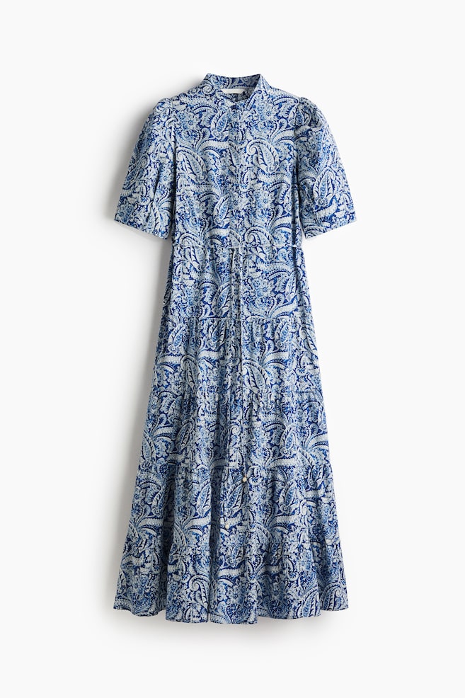 Long Cotton Dress - Blue/Paisley pattern/White/Pattern/White/Floral/Green/Floral/Black/Floral - 1