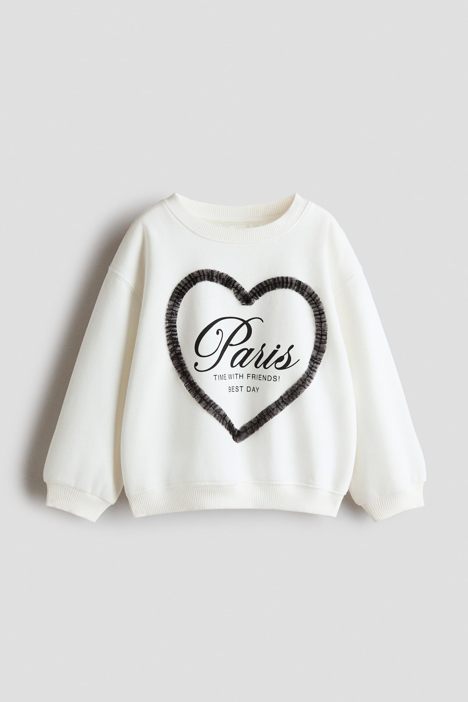 Appliquéd sweatshirt - White/Paris/Cream/Happy