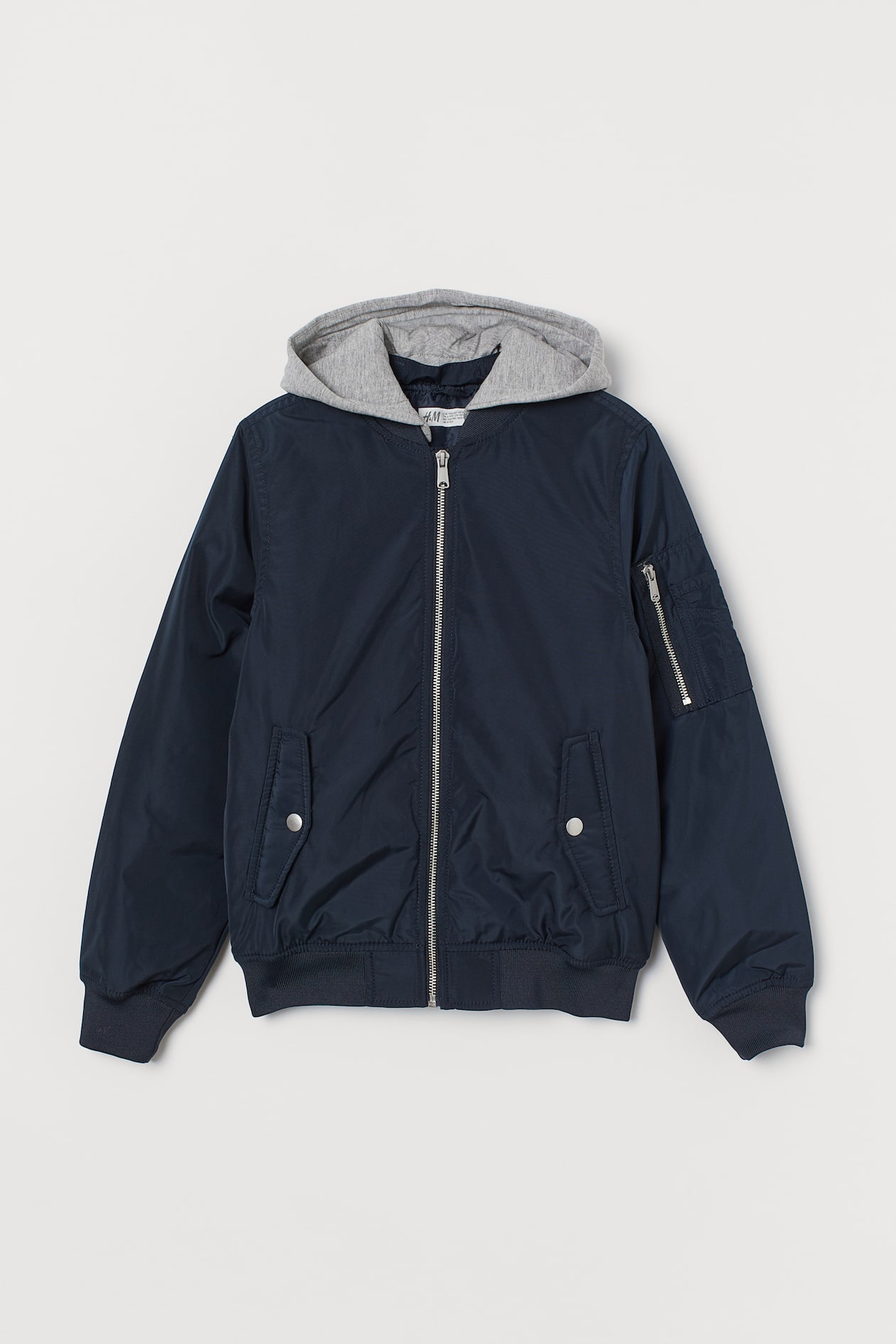 Padded Bomber Jacket - Long sleeve - Navy blue - Kids | H&M US