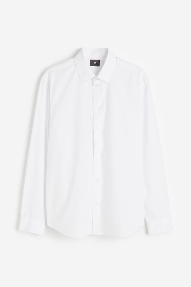 Skjorte i poplin Regular Fit - Hvid/Sort - 2