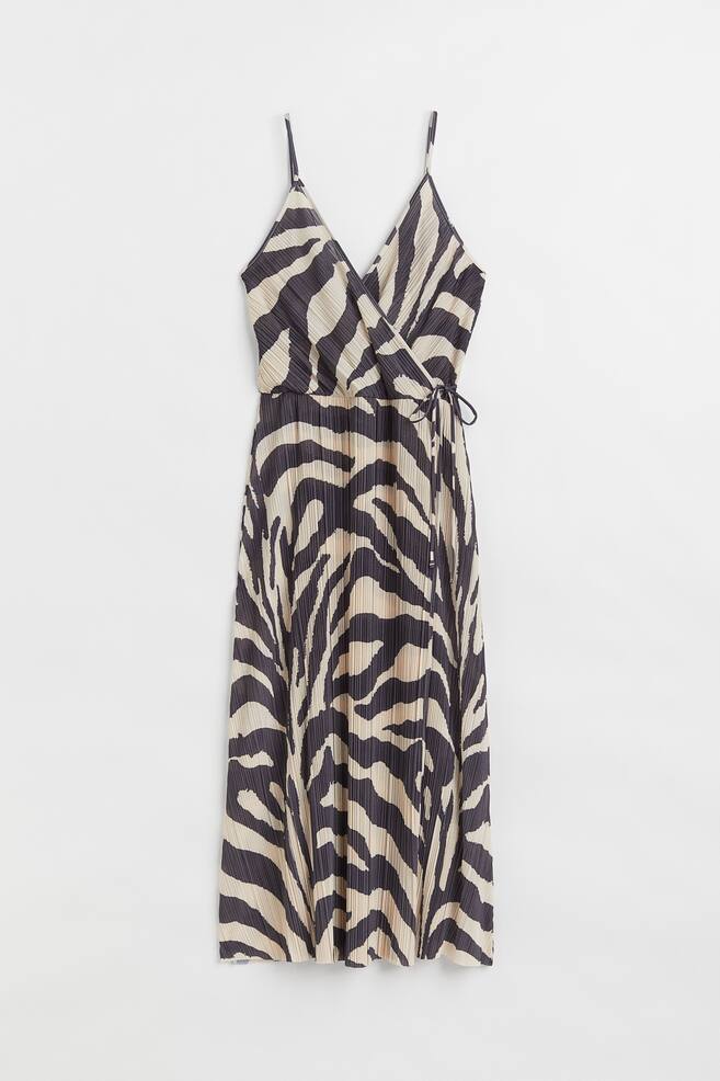 Pleated dress - Light beige/Zebra print/Black/Light blue/Light grey/Patterned/dc - 1