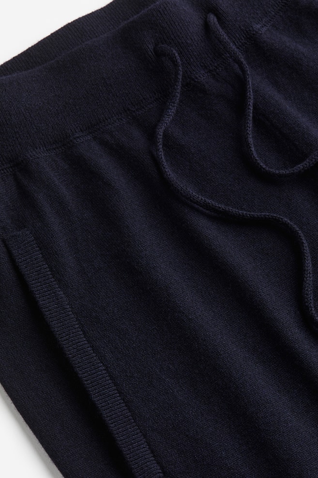Joggers maglia sottile di misto lana Regular Fit - Blu scuro/Beige scuro - 6