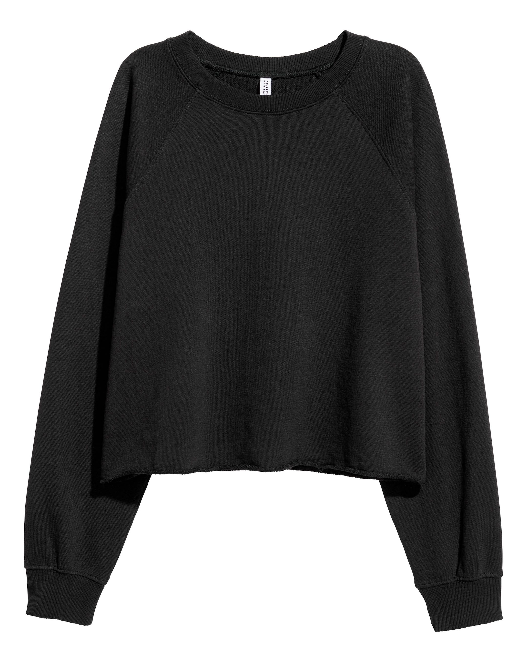 Näytä suurempi kuva: Lyhyt collegepusero - Musta - NAISET | H&M FI 1