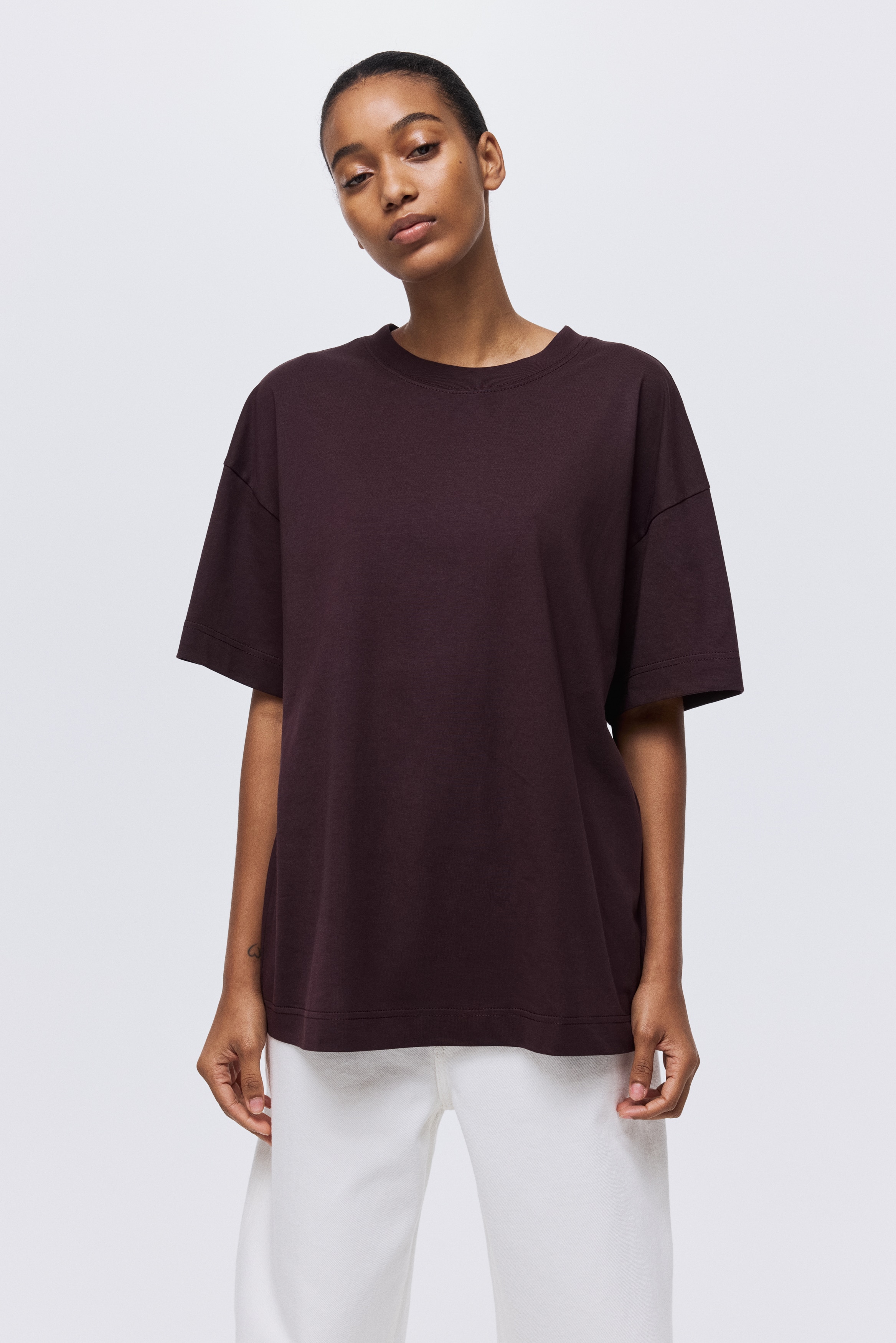 T-shirt oversize - Bordeaux/Bianco/Grigio mélange/Blu navy/Nero