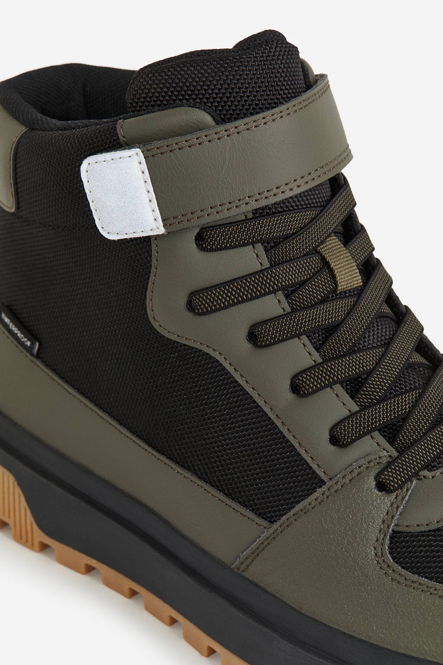 Waterproof Hi Top Sneakers - Dark khaki green/Black - 6