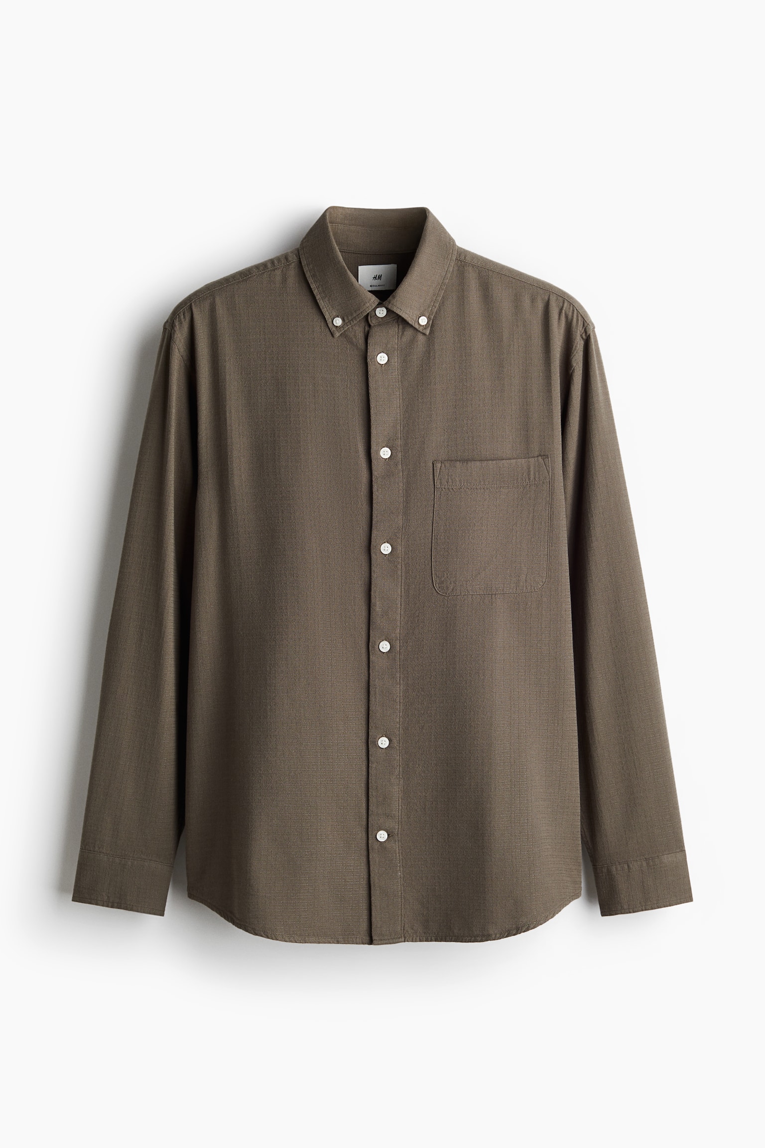 Regular Fit Textured shirt - Khaki green/Navy blue/Light beige - 2