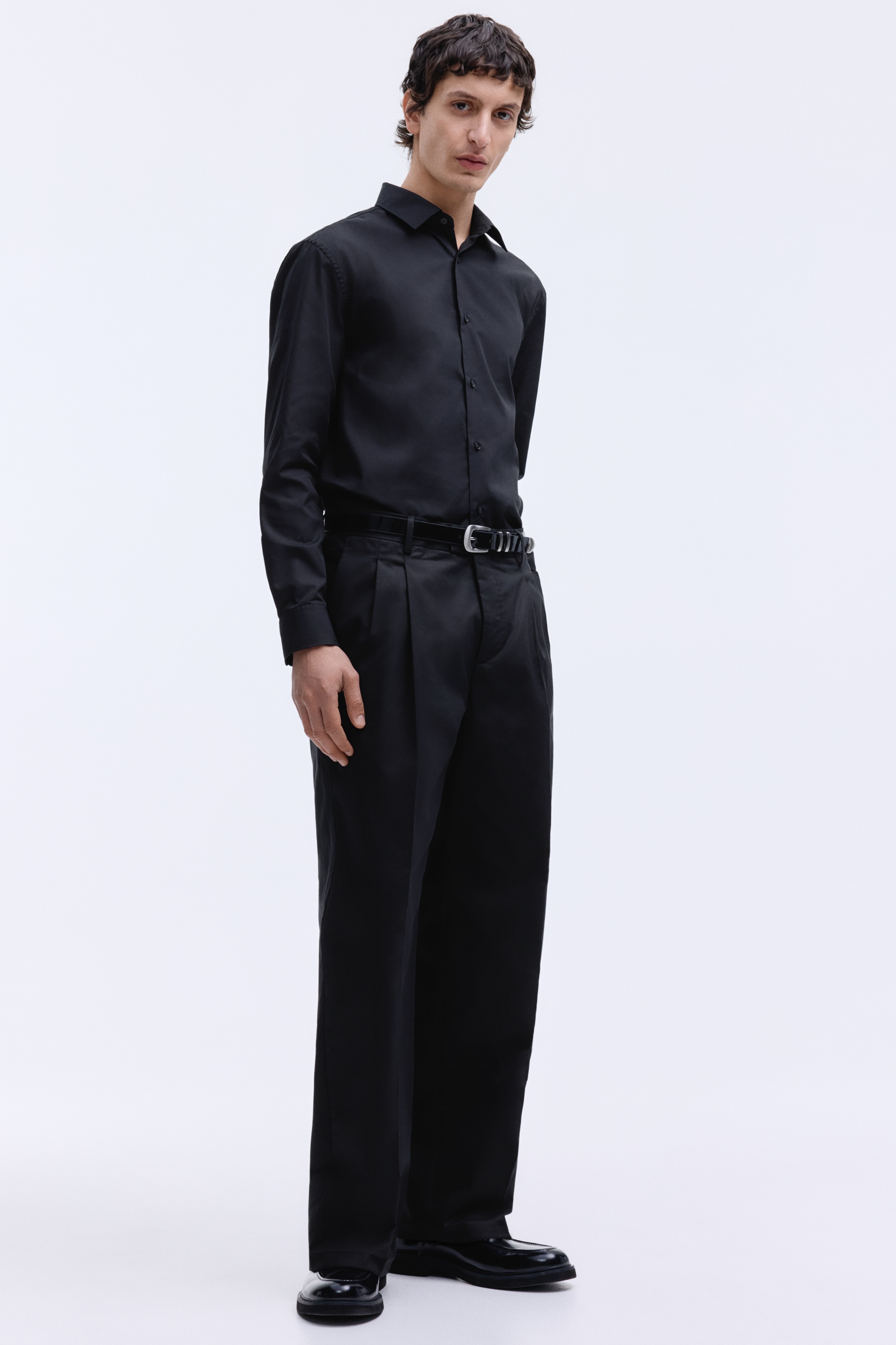slim fit dress slacks H&M White Button Down Slim Fit Dress Shirt  Recycled Threads