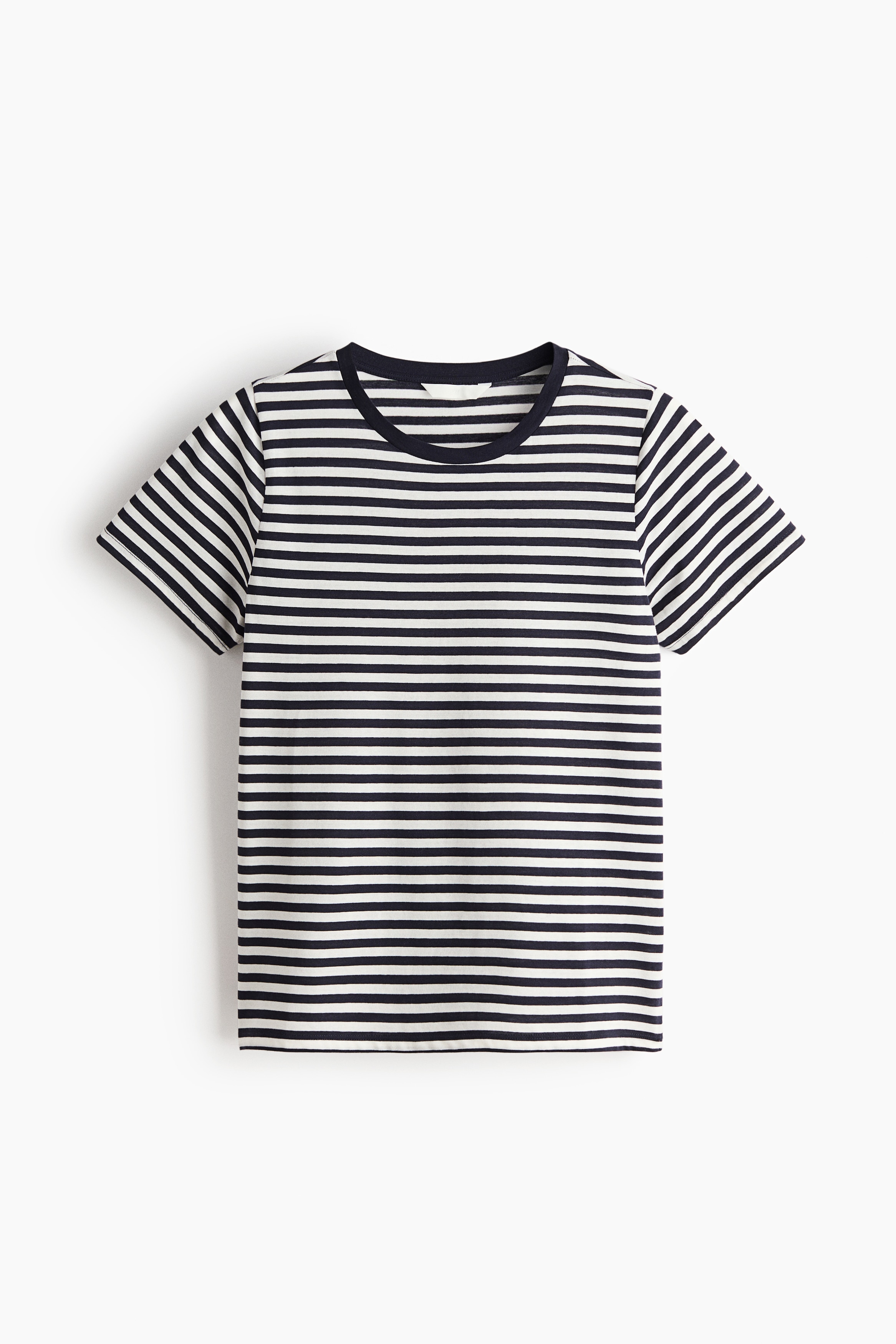 Cotton T-Shirt - White/navy blue striped/Light gray melange/Light pink/Khaki green/White/Light dusty blue/Dark brown/Powder pink
