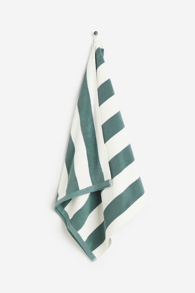 Bath towel - Green/Striped/Beige/Striped/Rust red/Striped/Black/Striped - 1