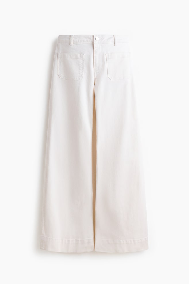 Wide High Waist Jeans - Ivory/Navy denim blue/Dark denim blue/Denim black/Light denim blue - 1