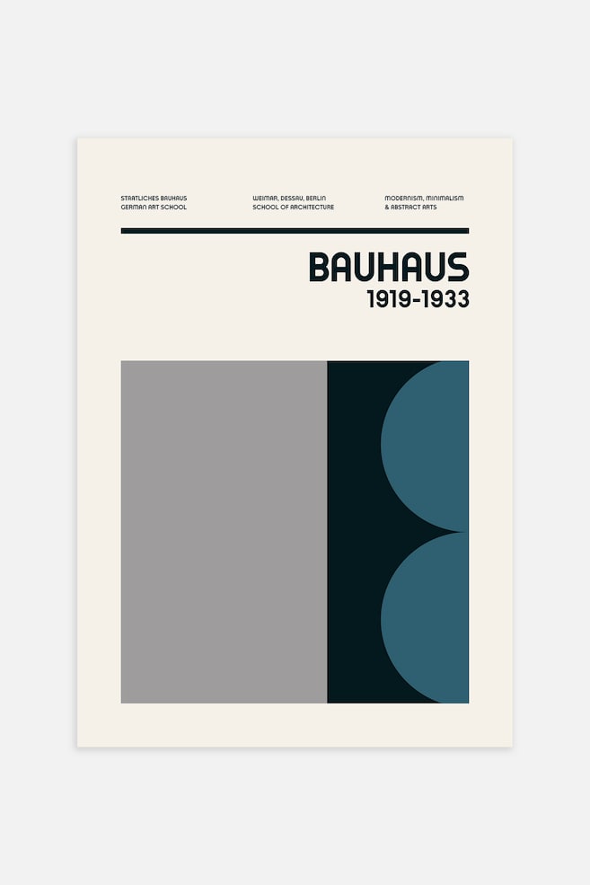 Bauhaus Grey Poster - Gris/noir/beige/bleu - 1