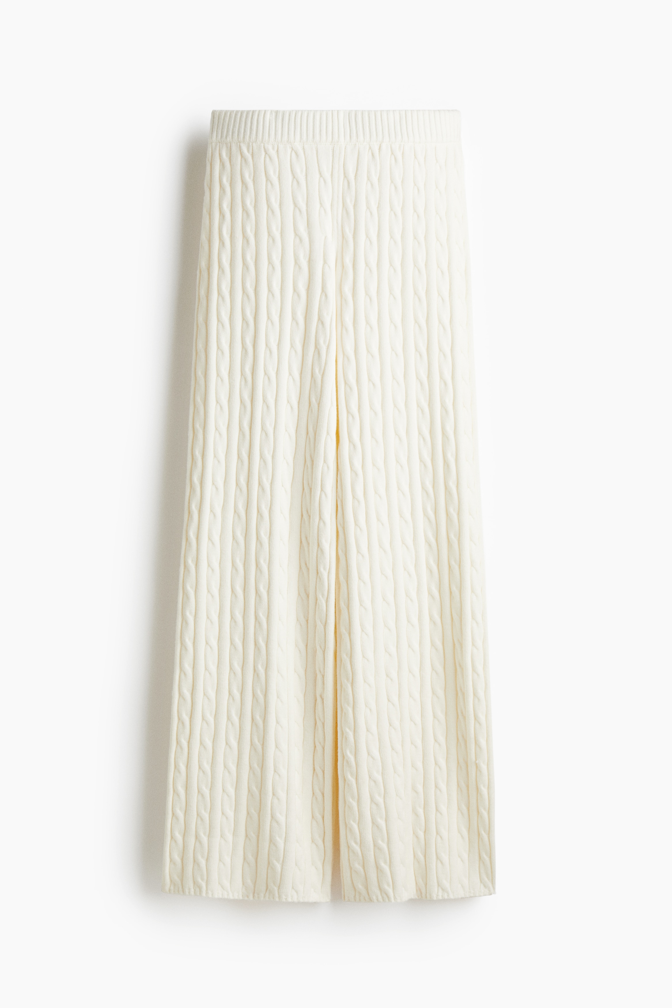 Cable-knit trousers - Cream