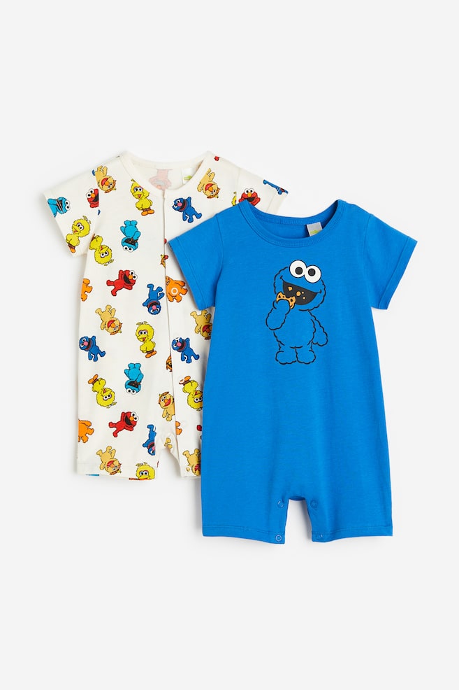 2-pack printed pyjamas - Bright blue/Sesame Street/Light green/Snoopy/Light purple/Peppa Pig/White/Winnie the Pooh/dc/dc - 1