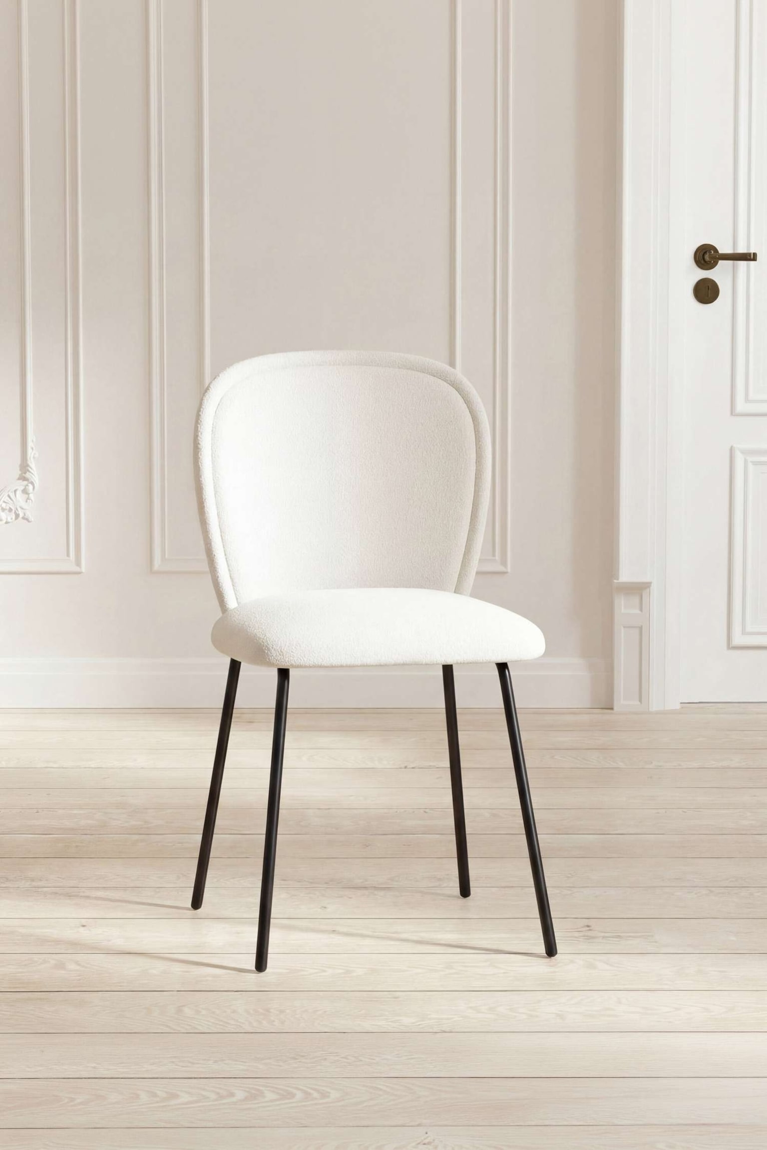 Sedia Da Pranzo Carl (set Da 2)-Velluto, Crema - 2
