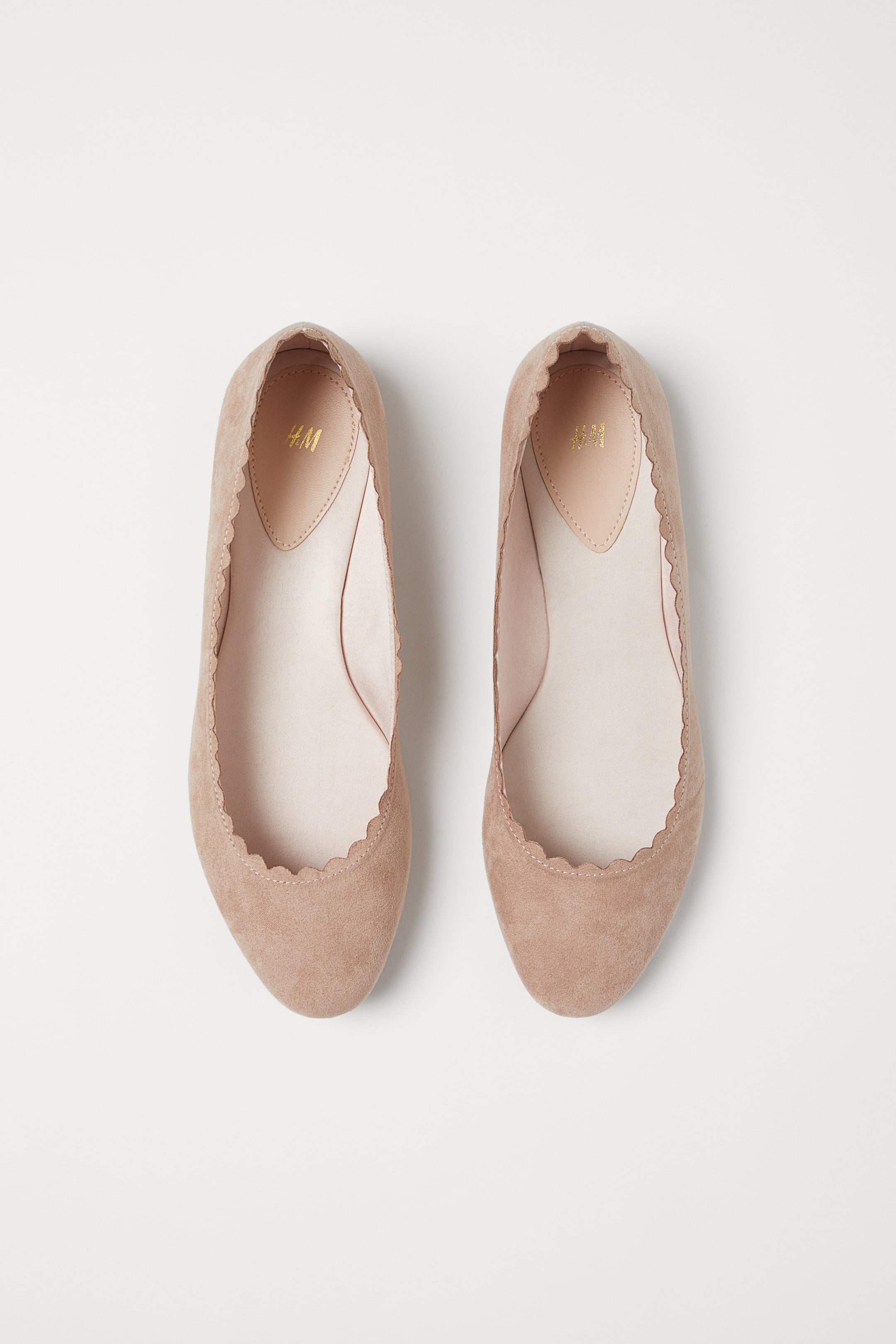 Zobrazit větší obrázek: Balerínky s vroubkovaným lemem - Starorůžová - ŽENY | H&M CZ 1