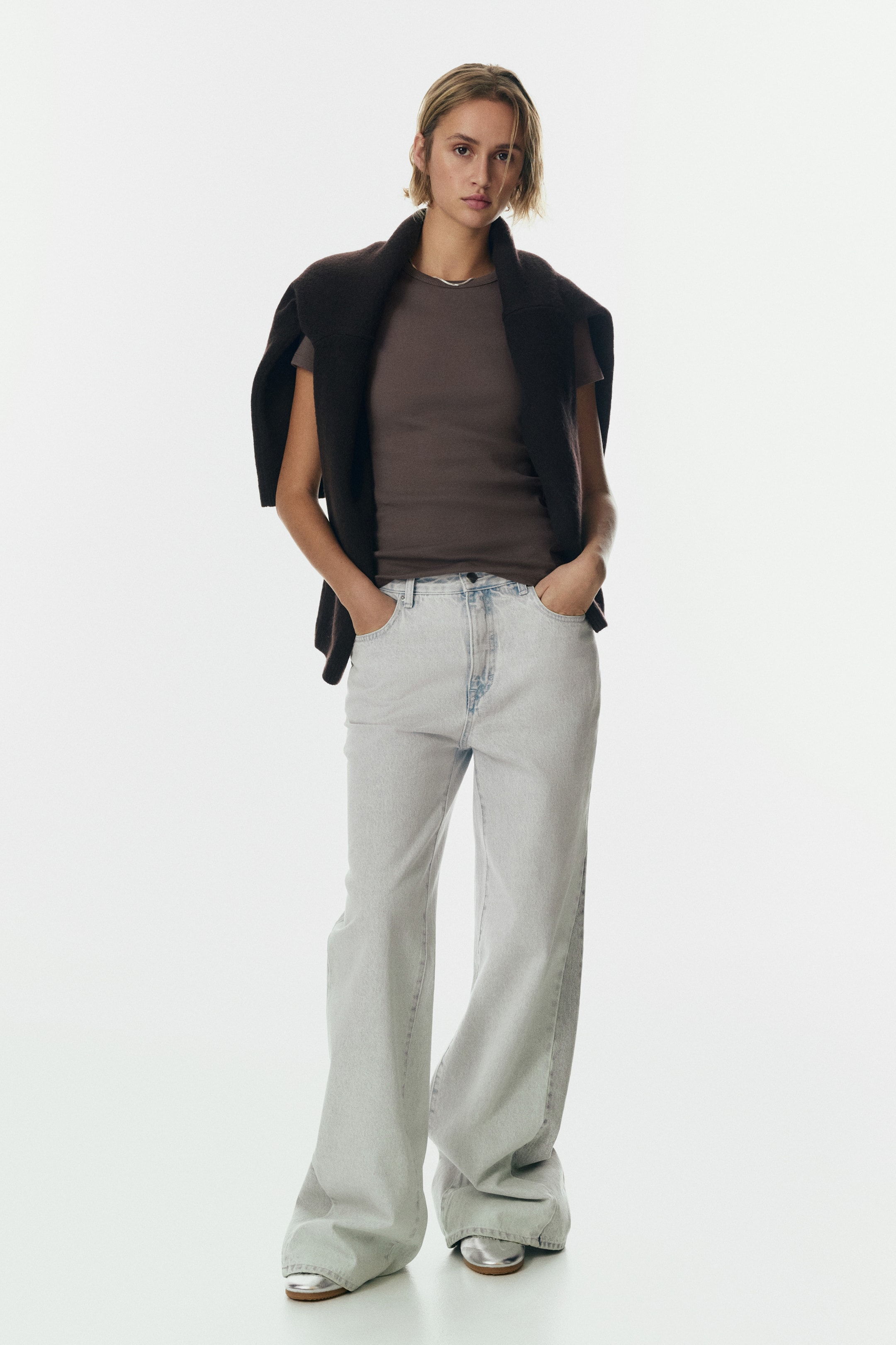 Xem ảnh lớn hơn: Áo thun gân nổi - Màu be hồng đậm - Ladies | H&M VN 2