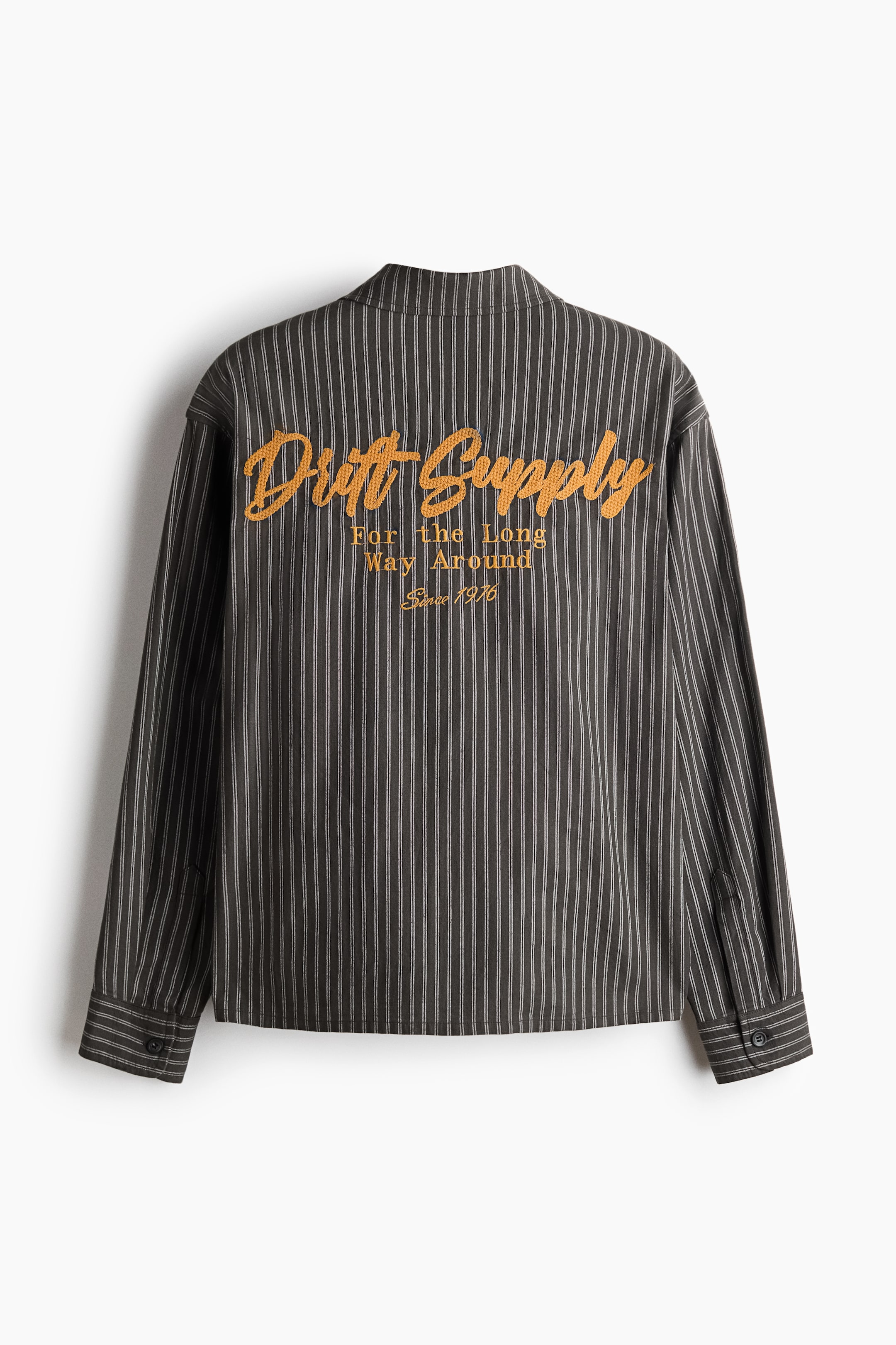 H&M Embroidered Cotton Overshirt — фото 6