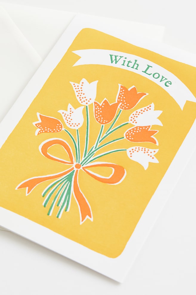 Greeting card with envelope - Yellow/Flowers/Yellow/Sunflower/White/Heart/Green/Birthday flowers/dc/dc - 2