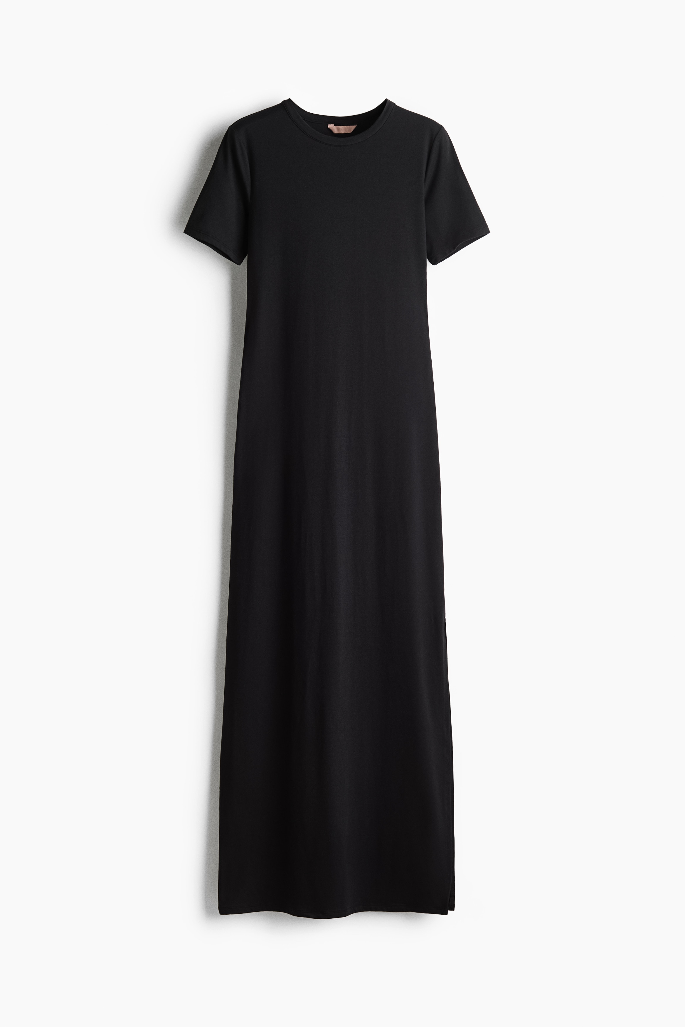 Long T-shirt dress - Black/Burgundy