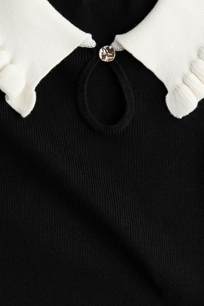 Collared top-Black/White - 3