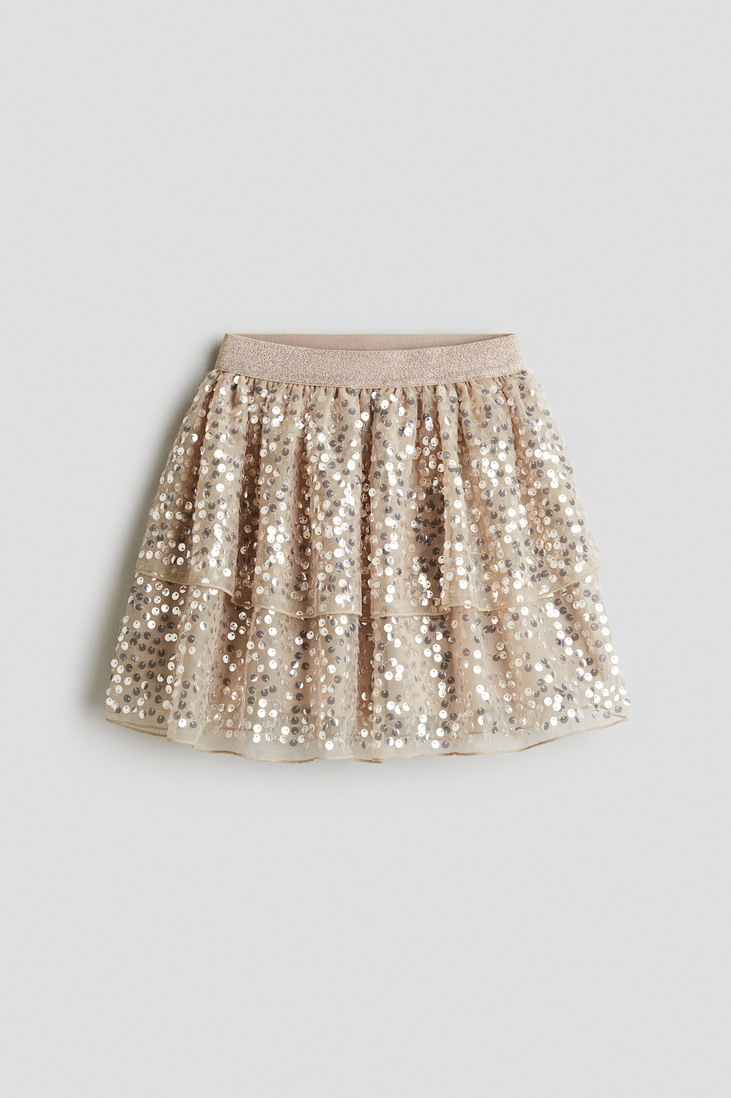 Sequined tulle skirt - Beige/Gold-coloured/Black/Pink/Iridescent