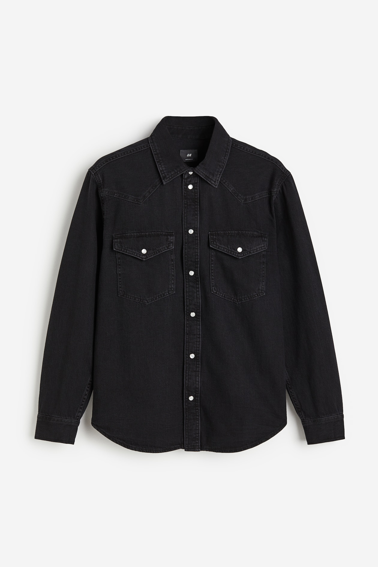 Regular Fit Denim shirt Denim black Men H&M IN