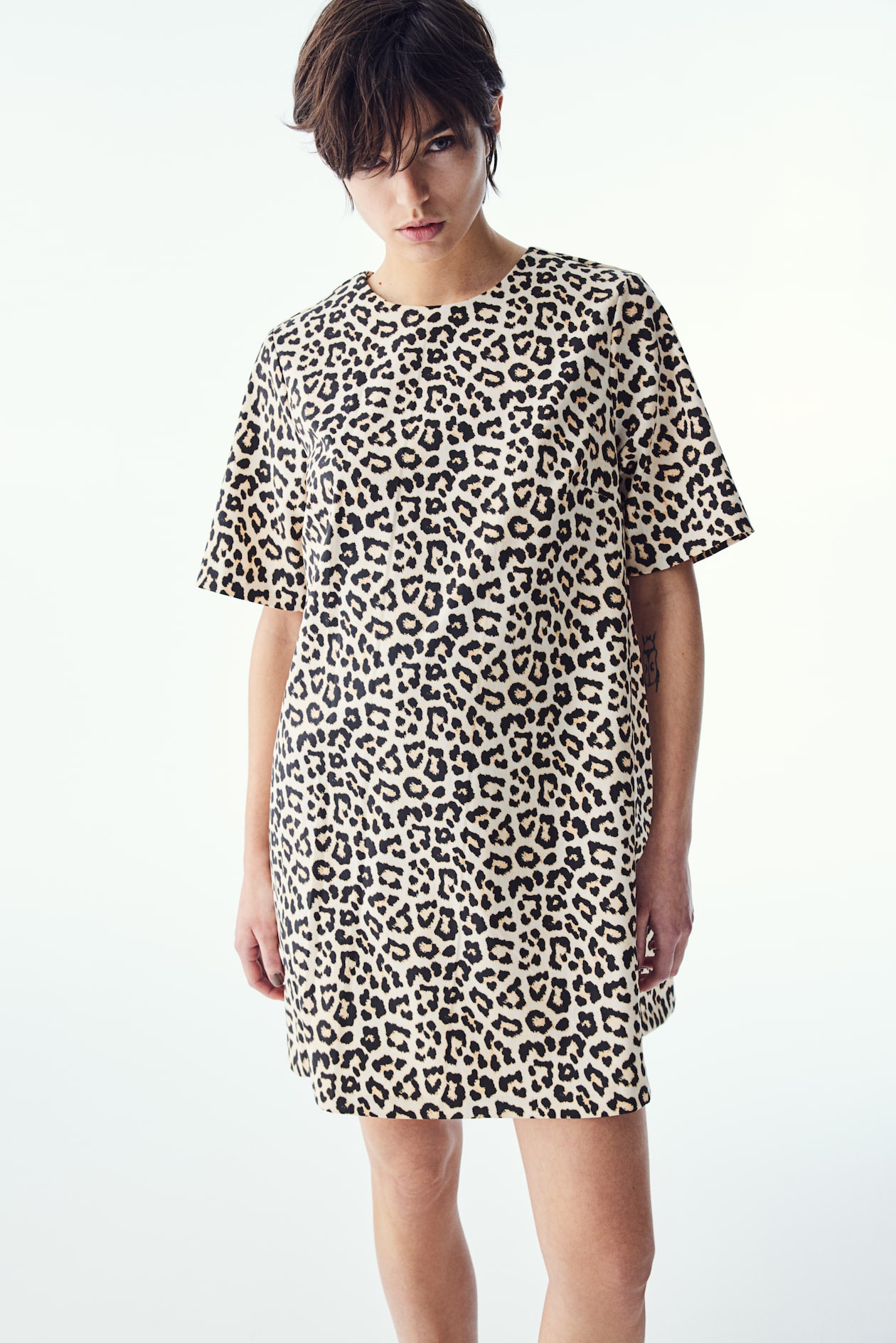 Mujer H&m Vestido Leopardo H&m Vestido Con Manga Raglán