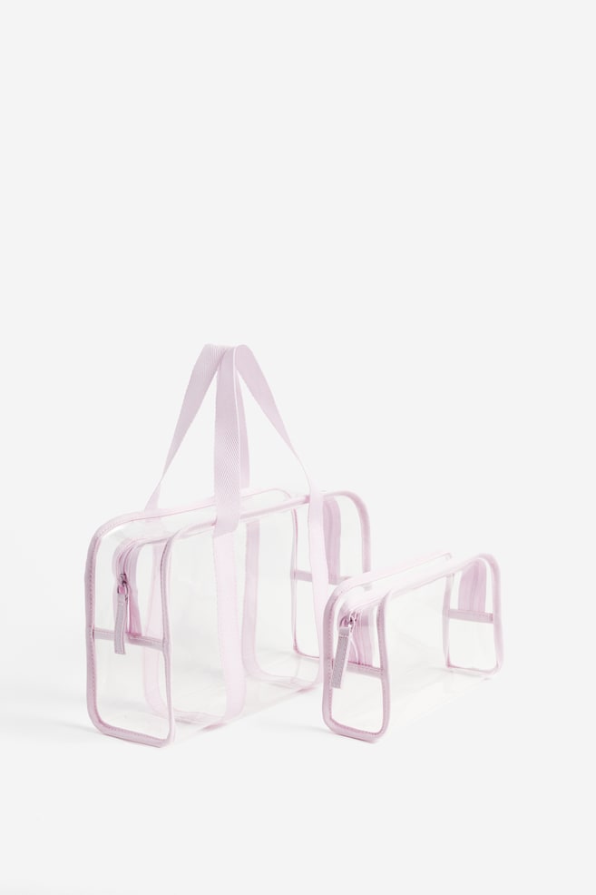 2-pack transparent toalettmappe - Transparent/Lys lilla - 2