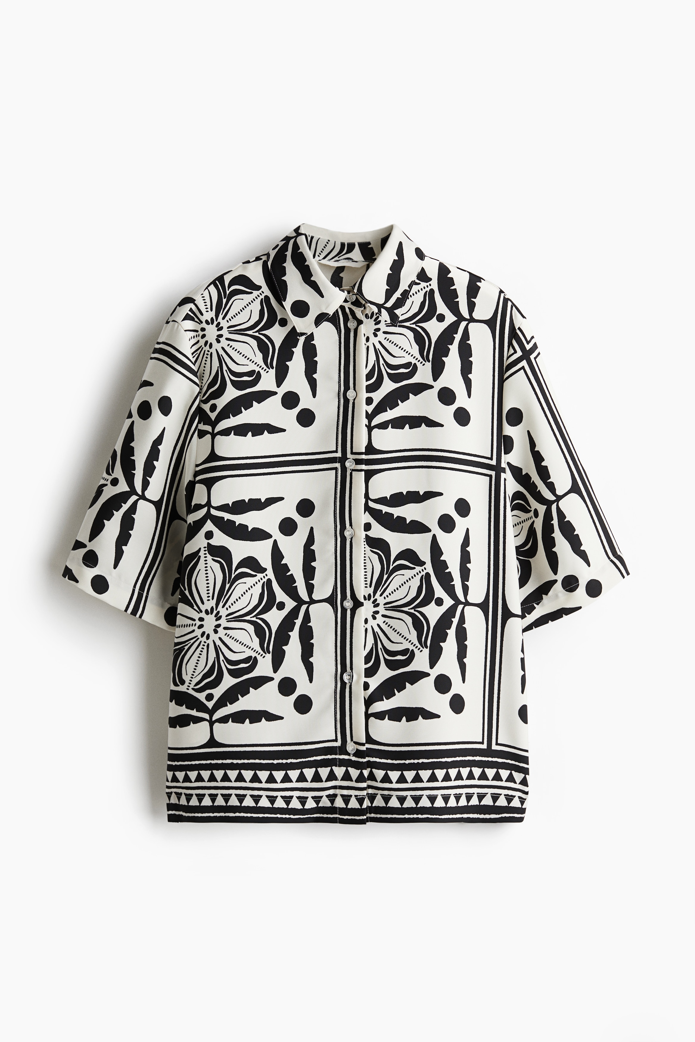 Twill Shirt - White/black patterned