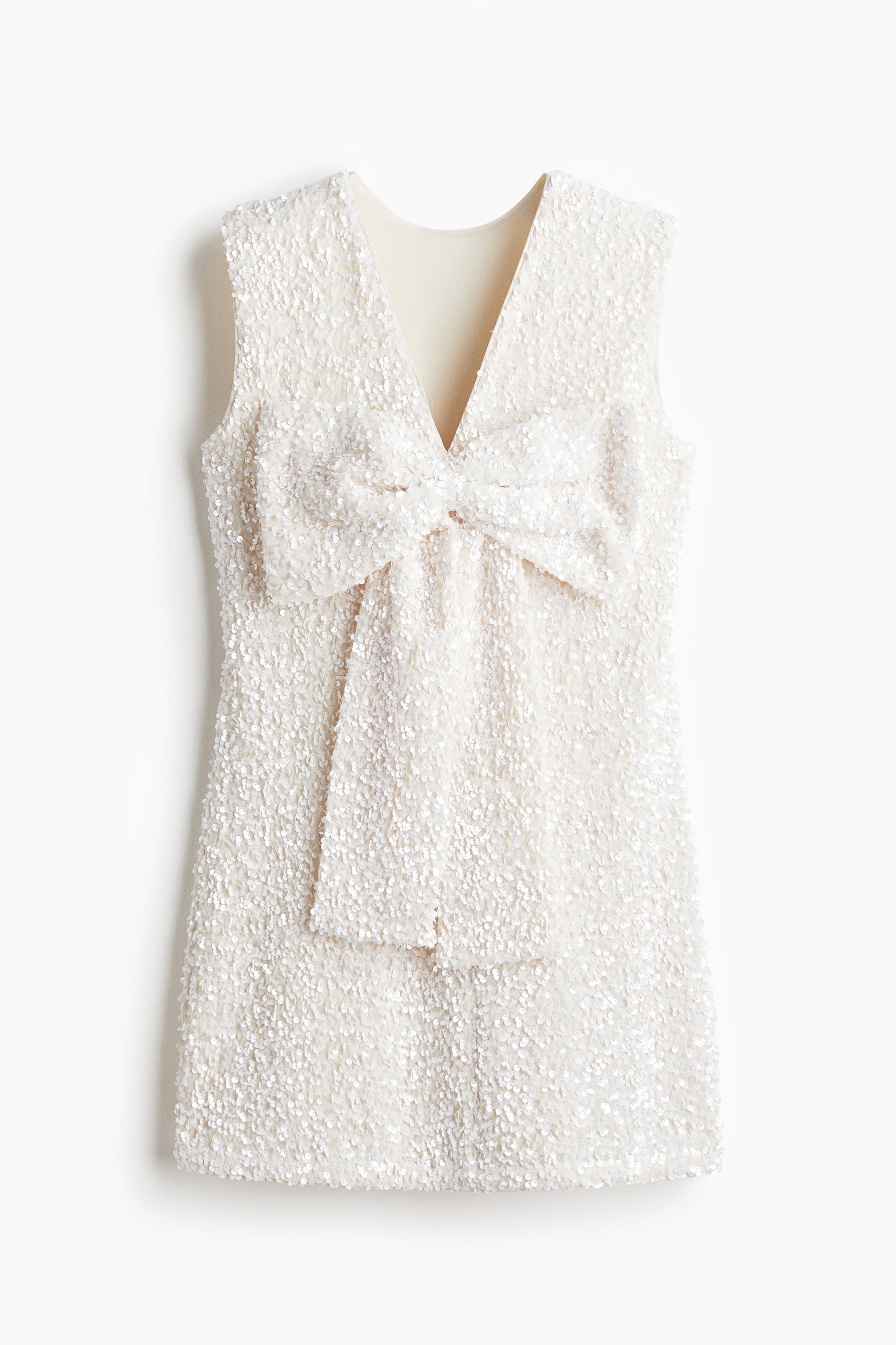 Grotere afbeelding bekijken: Bow-detail sequined dress - Wit | H&M NL 6