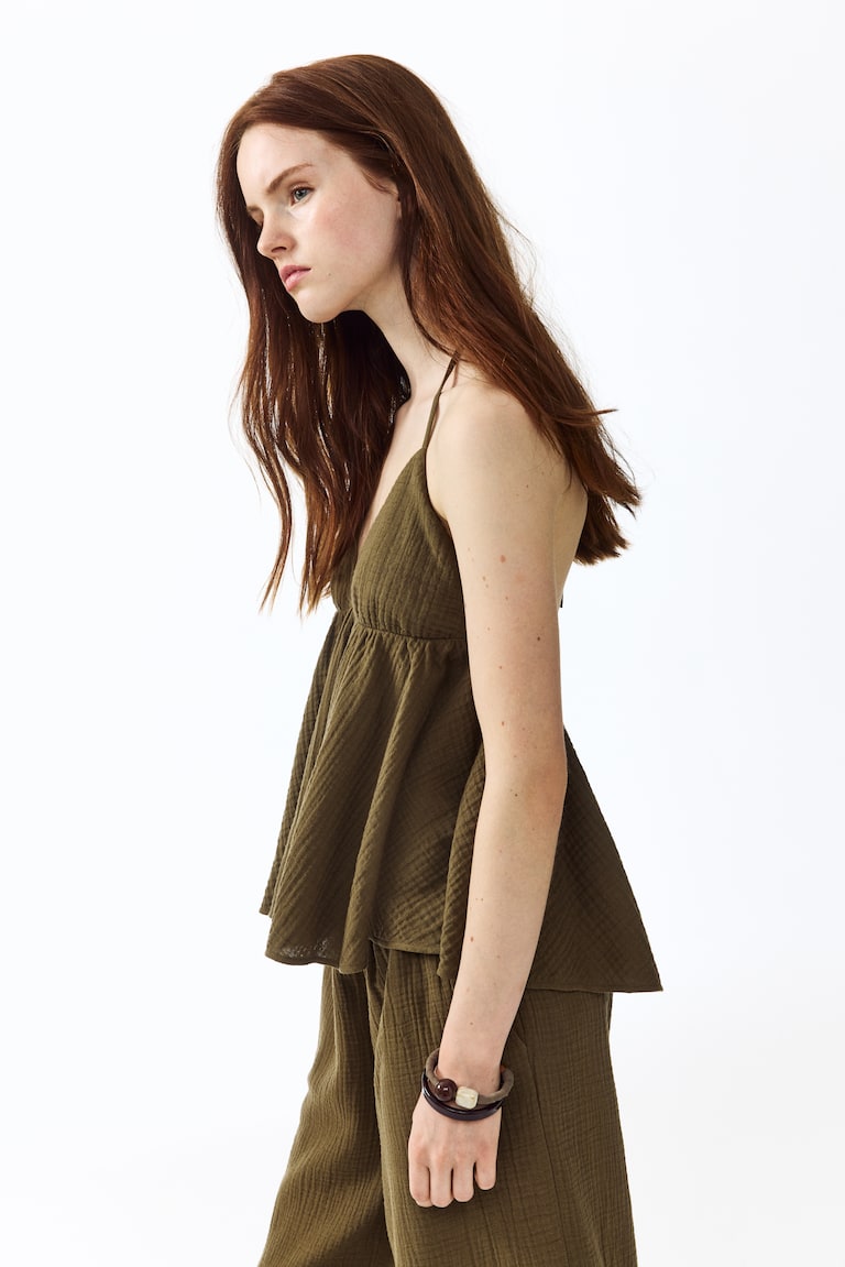 Pamučna bluza s halter izrezom