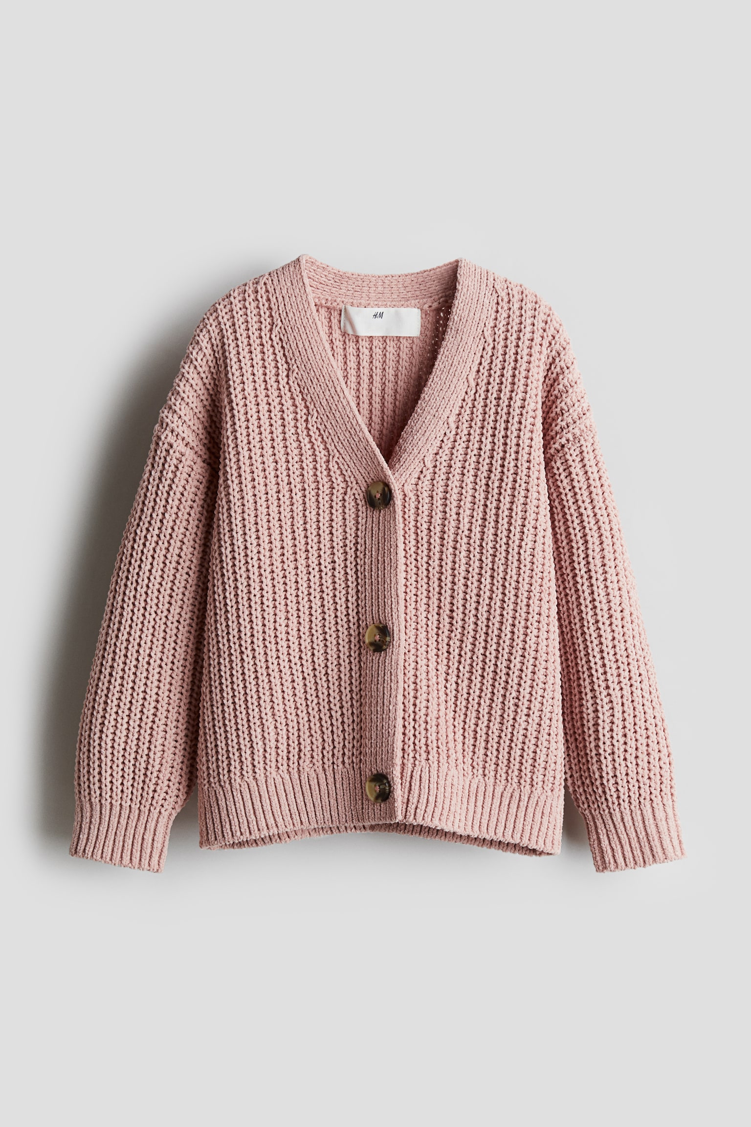 Oversized cardigan - Light dusty pink/Navy blue/Cream - 1