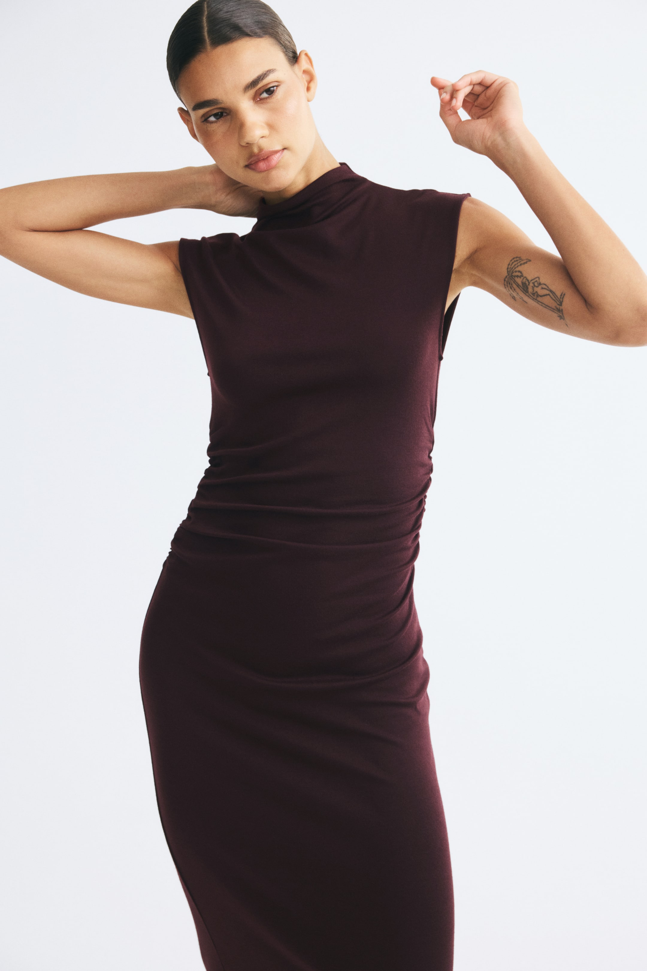 Sleeveless Mock Turtleneck Dress