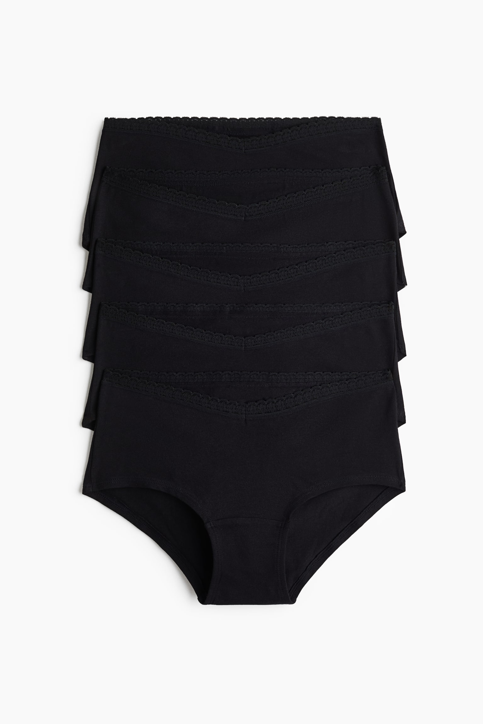 Женские трусы-хипстеры H&M Mama, 5 пар, цвет: Чёрный — фото 1