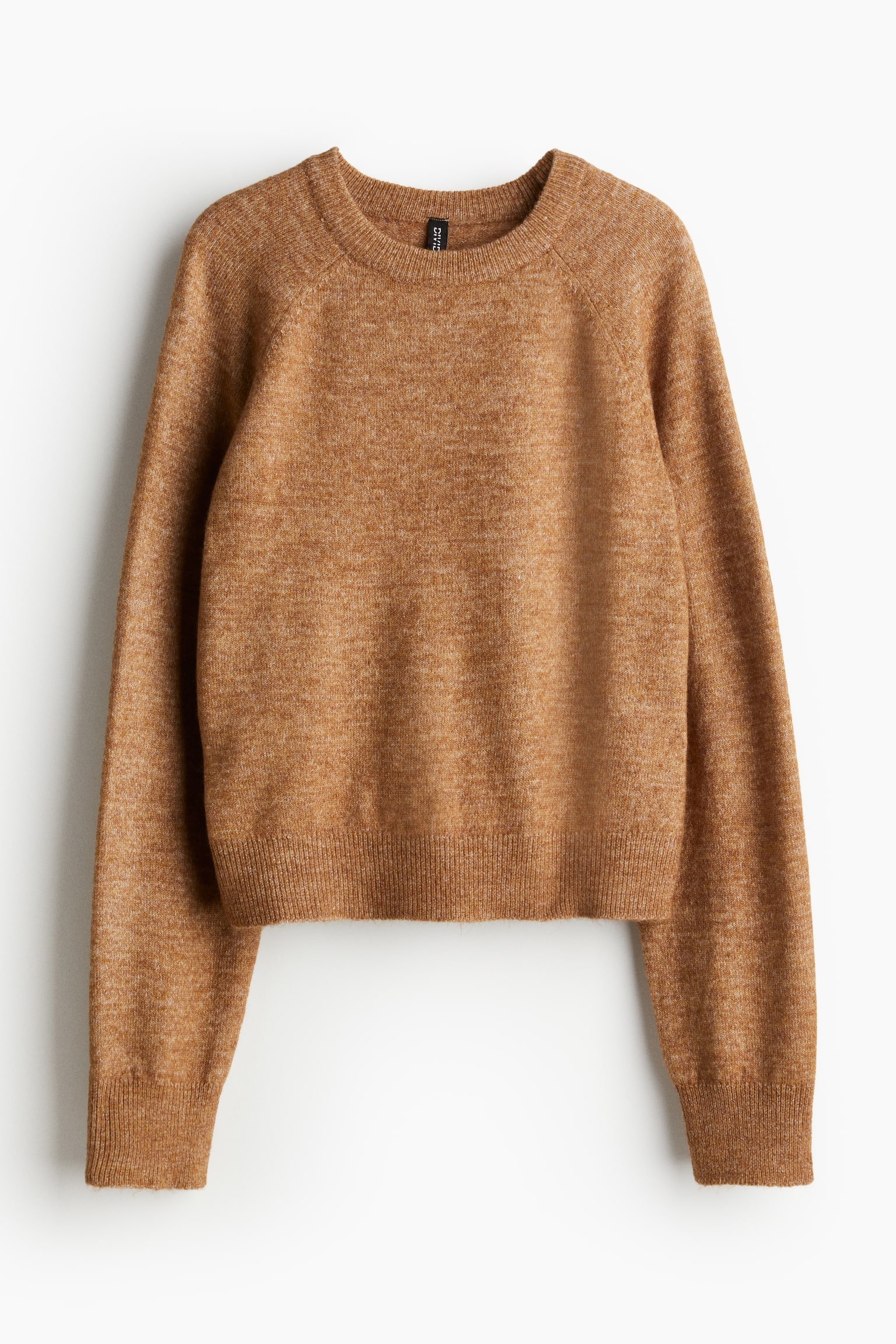 Short fine-knit jumper - Brown marl/Dark brown/Light grey marl/Light dusty pink/Light beige marl/Black - 2