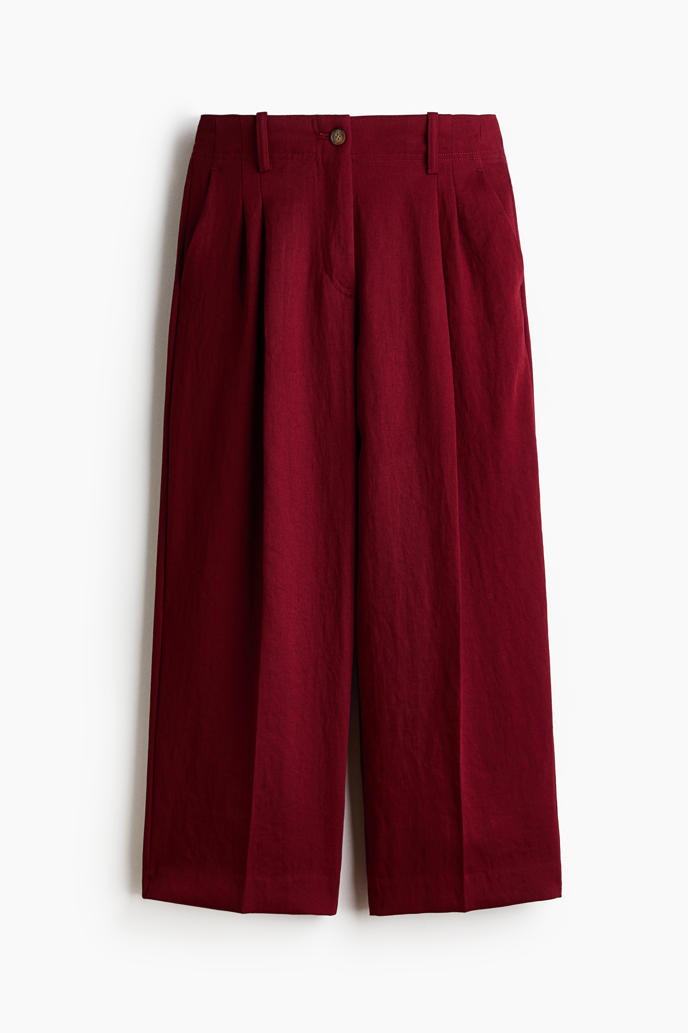Ankle-length tailored trousers - Dark red/Navy blue