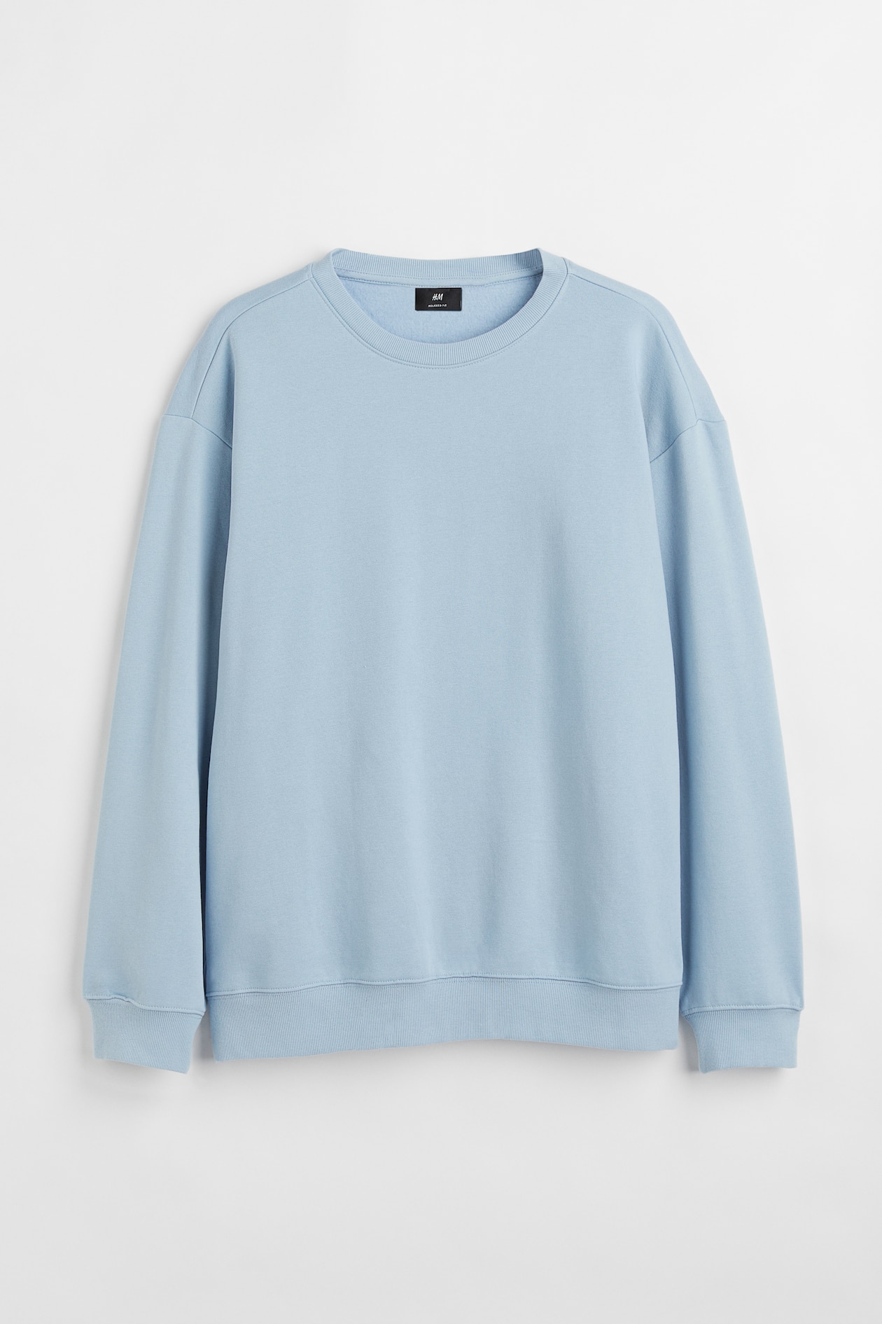 Loose Fit Sweatshirt - Round Neck - Long sleeve - Light blue - Men | H&M US