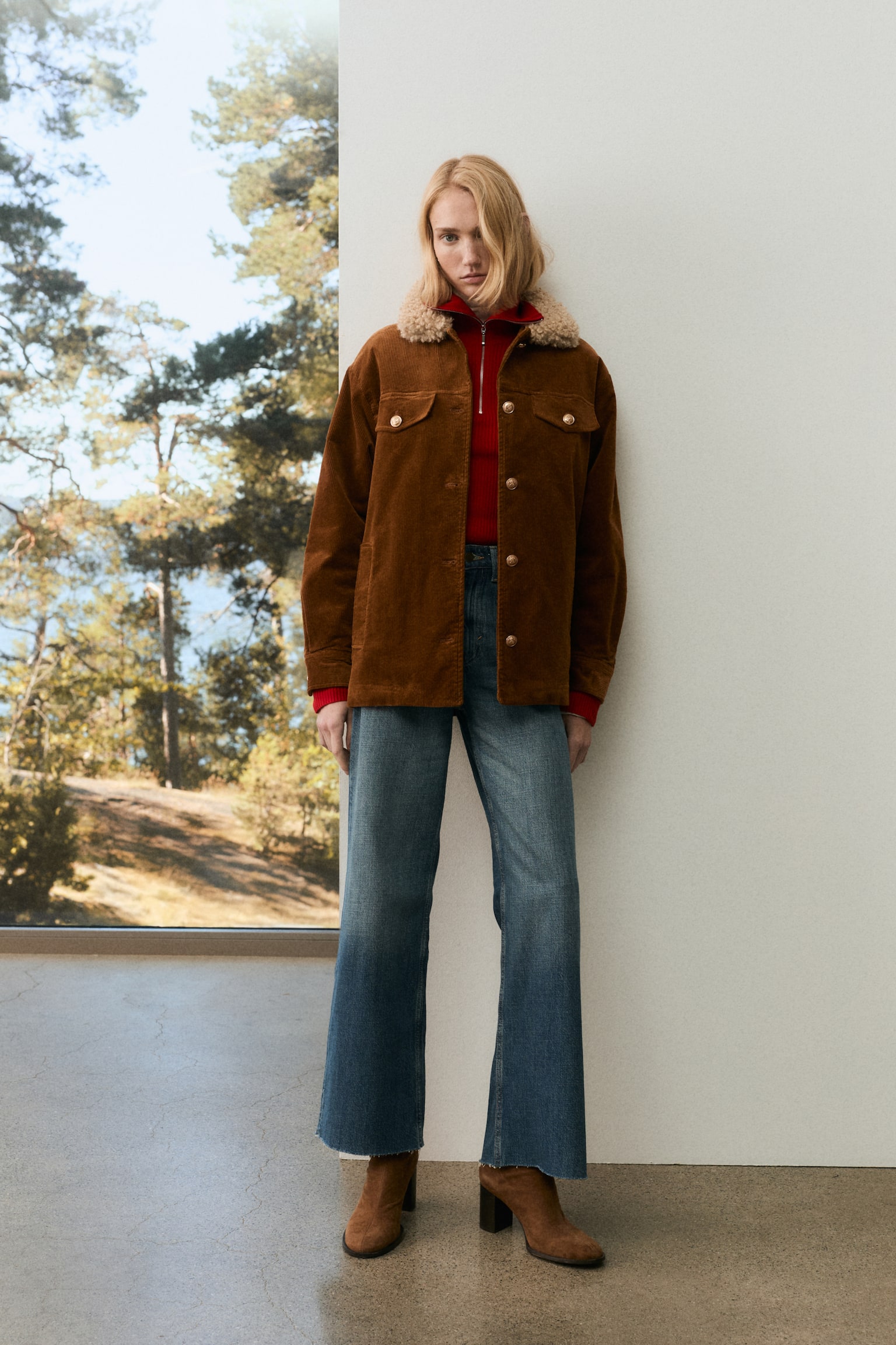 Vadderad manchesterjacka - Brun - 3