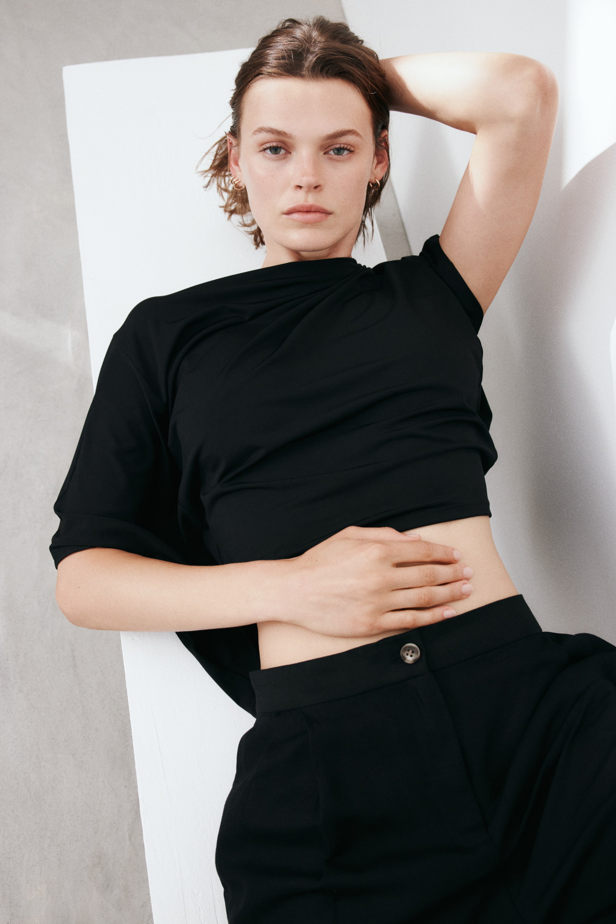 Linen-Blend Balloon-Leg Pants