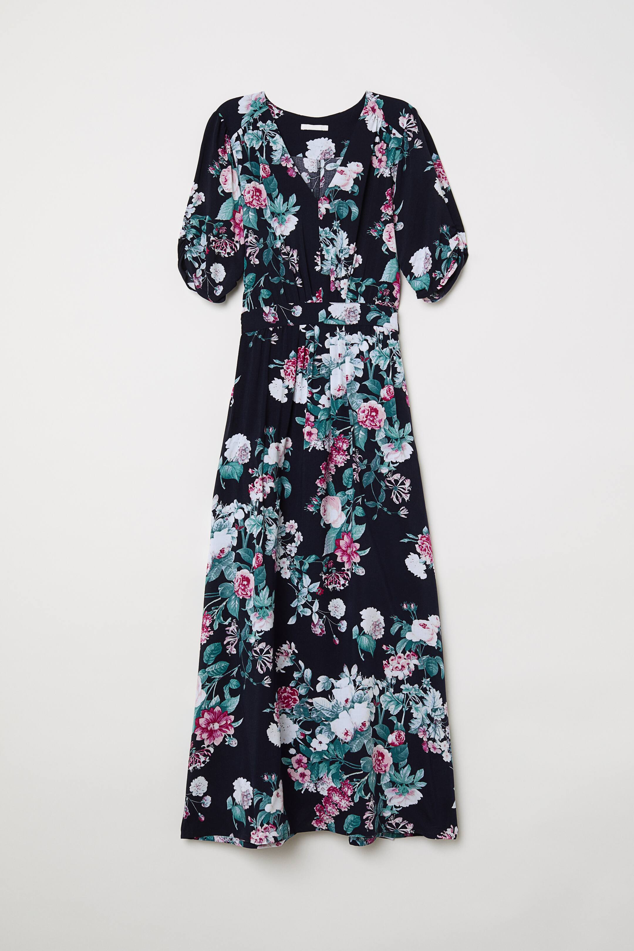 拡大画像を表示: パターンワンピース - ダークブルー/フローラル - レディース | H&M JP 1