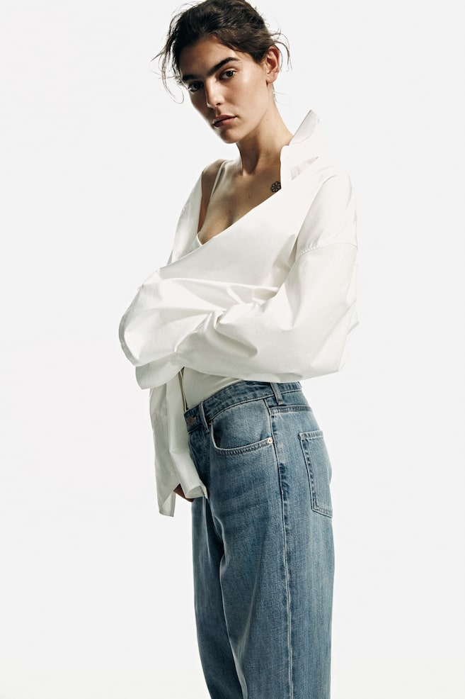 Wide-Leg Regular Waist Jeans - Light denim blue - 1