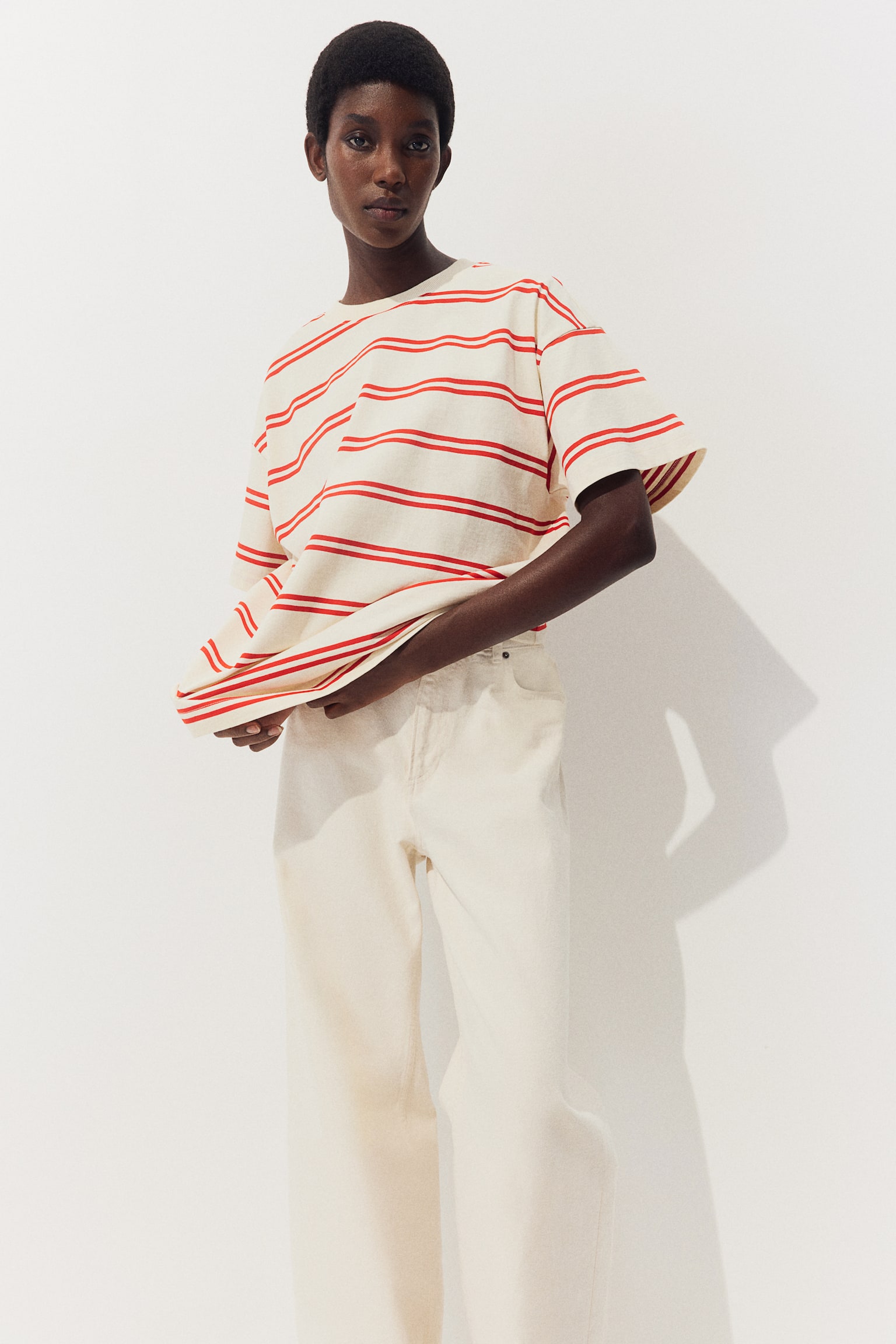 Oversize Tee - Cream/Red stripe/White/Santa Monica Bay/Dark grey/Playa Del Rey/Light grey marle/California - 3