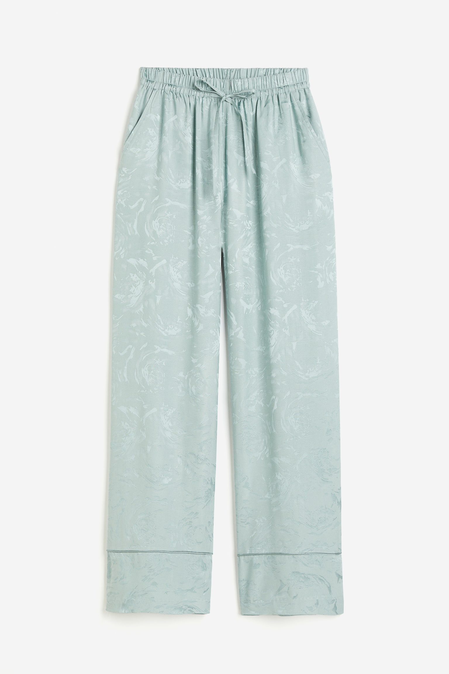 Jacquard-weave trousers - Light turquoise - 2