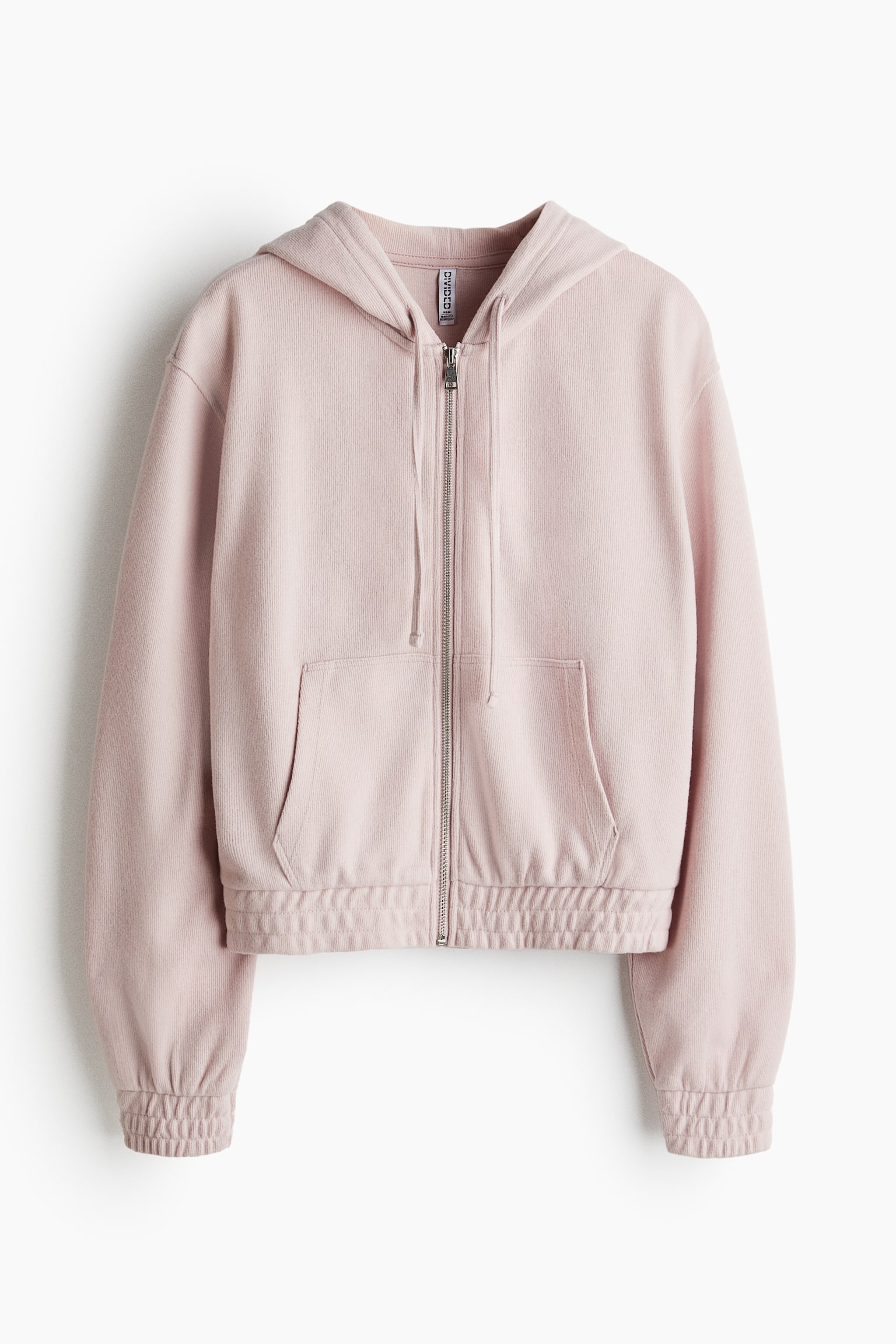 Jersey zip-through hoodie - Light dusty pink/Light grey marl/Black/Dark brown - 2