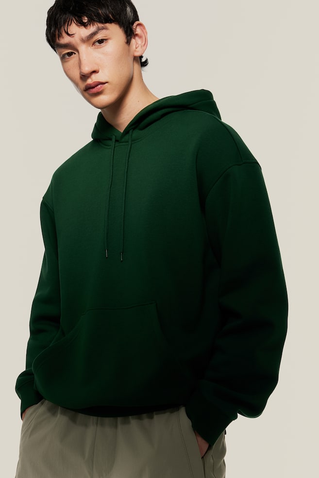 Relaxed Fit Hoodie - Dark green/Black/White/Light grey marl/dc/dc/dc/dc/dc/dc/dc/dc/dc/dc/dc - 5