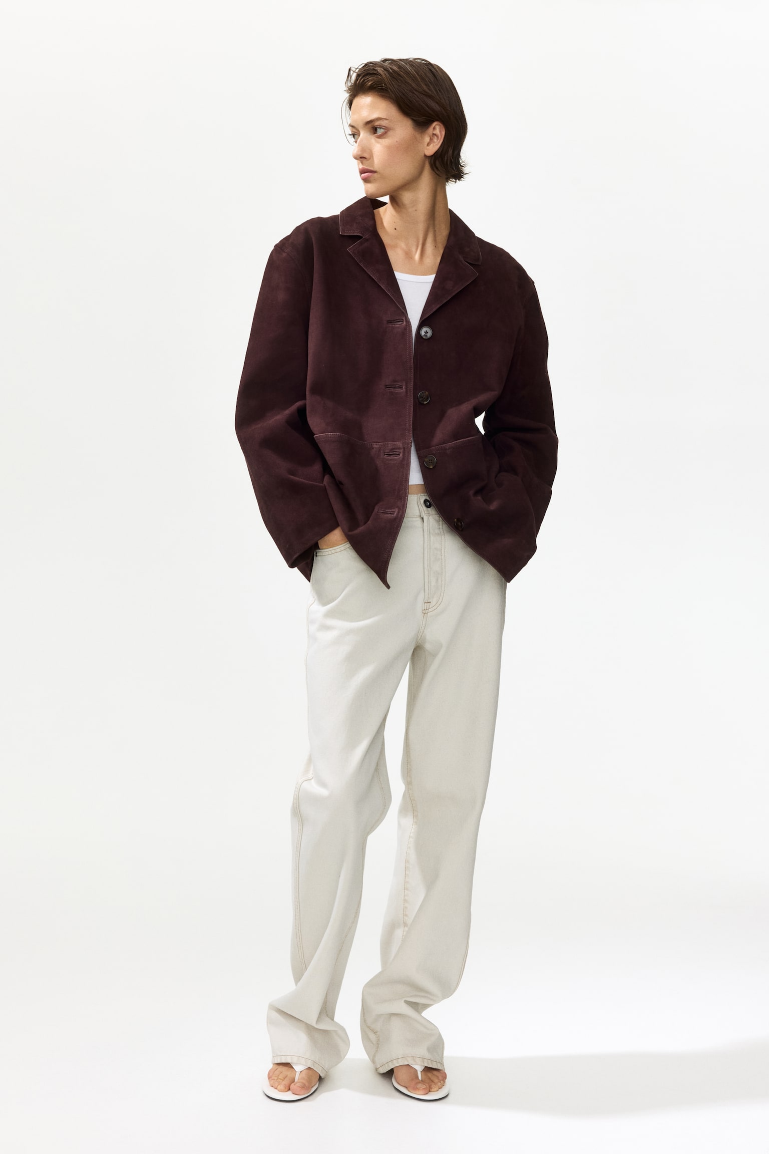 Suede jacket - Burgundy - 7