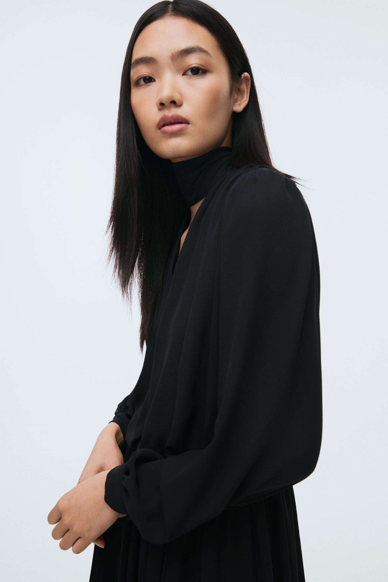 Bow-detail dress - Black - 5