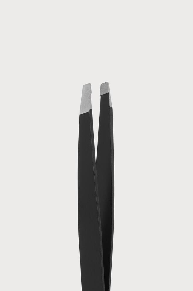 Tweezers - Black/Angled/Silver-coloured/Slanted/Black - 4