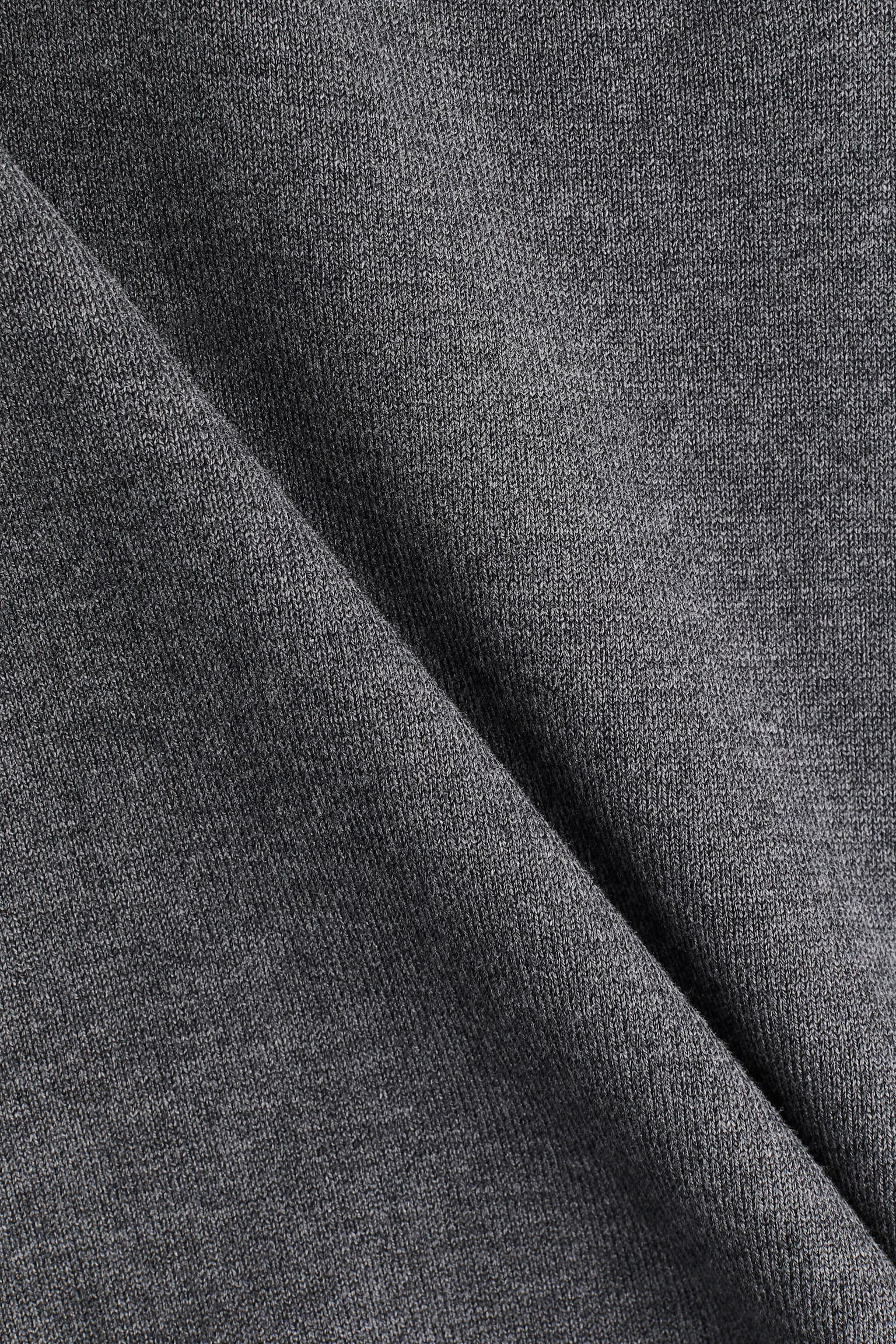 스카프 칼라 스웨터 - 그레이 멜란지/화이트 - 6