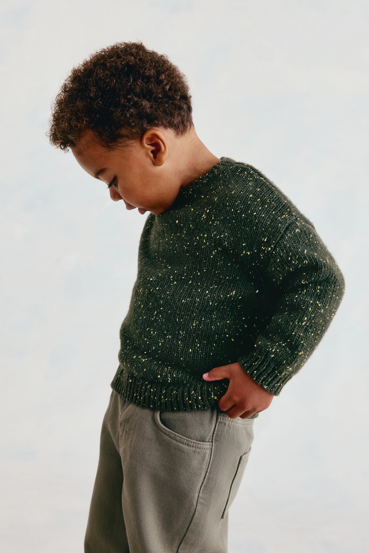Детский свитер H&M Wool-Blend, цвет: Зелёный — фото 4